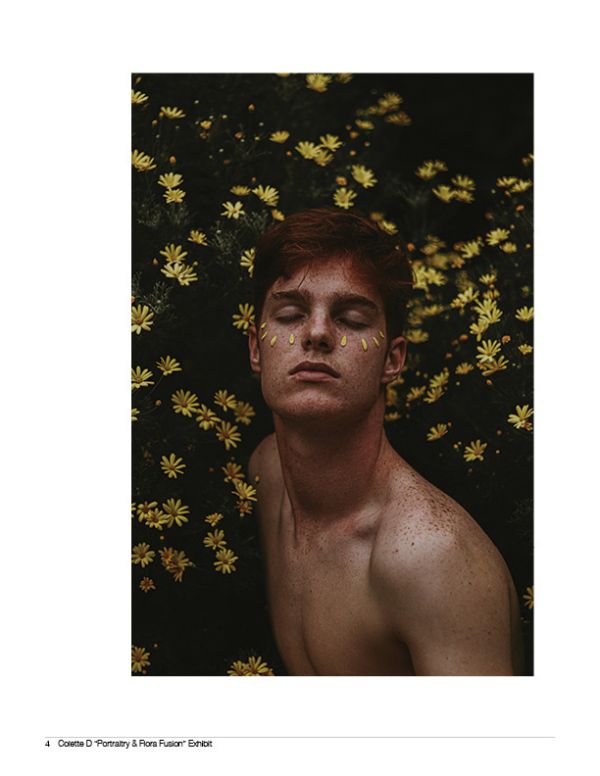 image of man with yellow flowers in background