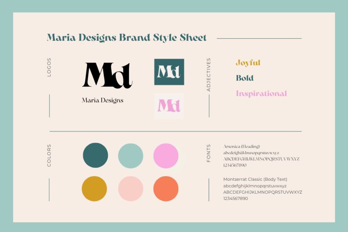maria designs brand style